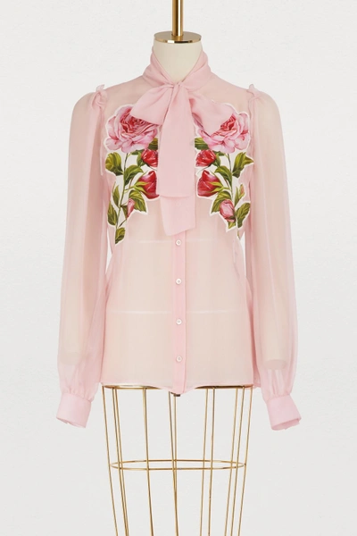 Shop Dolce & Gabbana Silk Shirt In Pink