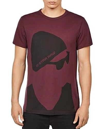 Shop G-star Raw 12 R T Graphic Tee In Maroon