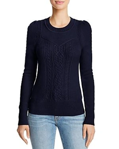 Shop Aqua Cashmere Mixed Knit Cashmere Sweater - 100% Exclusive In Peacoat