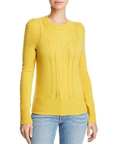 Shop Aqua Cashmere Mixed Knit Cashmere Sweater - 100% Exclusive In Marigold