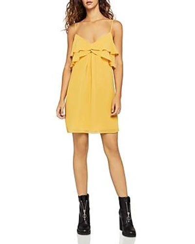 Shop Bcbgeneration Ruffled Slip Dress In Mineral Yellow