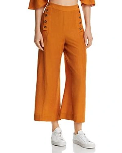 Shop The East Order Textured Cropped Sailor Pants In Pumpkin Spice