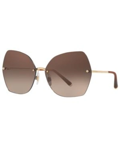 Shop Dolce & Gabbana Sunglasses, Dg2204 64 In Gold / Brown Gradient