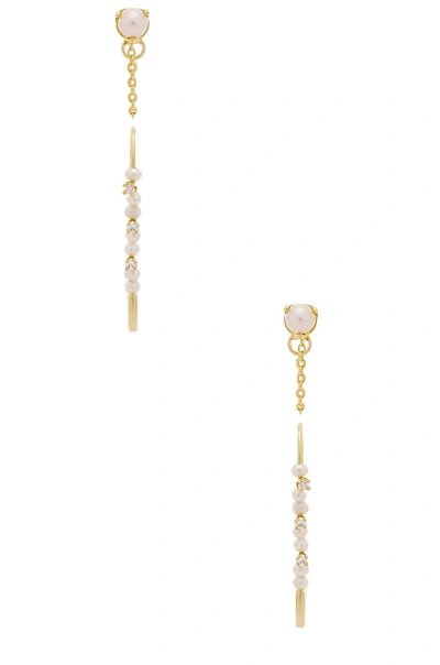 Shop Natalie B Jewelry Intergalactic Earrings In Metallic Gold.