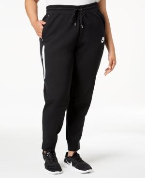 nike tech fleece joggers black and white