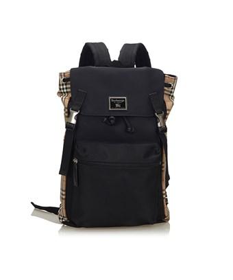 black canvas drawstring backpack
