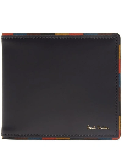 Shop Paul Smith Striped Edge Bifold Leather Wallet In Navy
