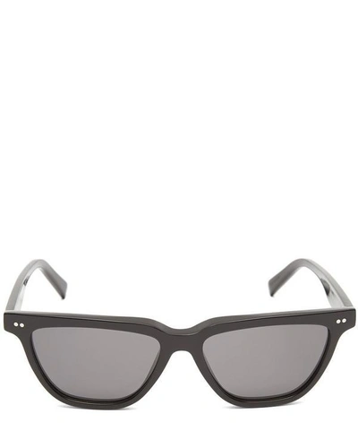Shop Celine Flat Top Narrow Acetate Sunglasses In Black