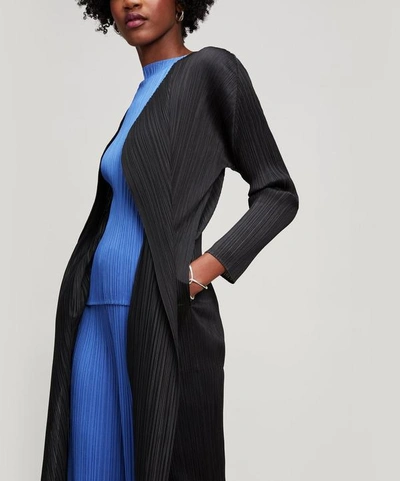 Shop Issey Miyake Long Coat In Black