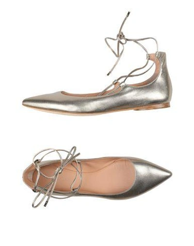 Shop Sigerson Morrison Ballet Flats In Platinum