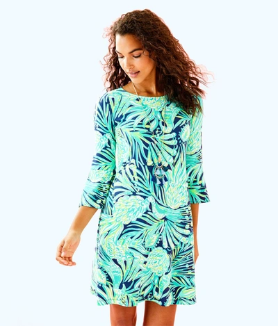 Shop Lilly Pulitzer Ophelia Swing Dress In Bright Navy Party Like A Flock Star