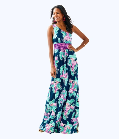 Shop Lilly Pulitzer Malia Maxi Dress In Inky Navy Peanut Gallery Engineered Maxi Dress