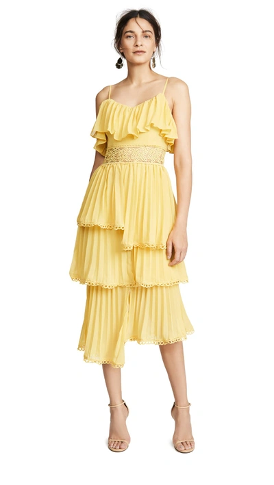 Shop Glamorous Tiered Dress In Mustard