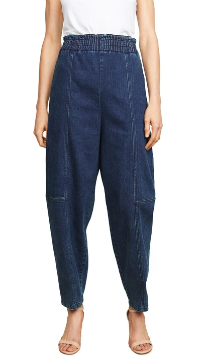 Shop See By Chloé High Waisted Denim Pants In Obscure Navy