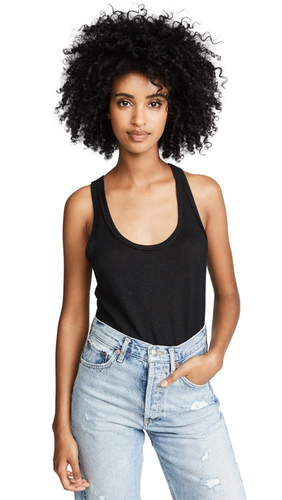Shop Chaser Seamed Shirttail Racerback Tank Top In Black