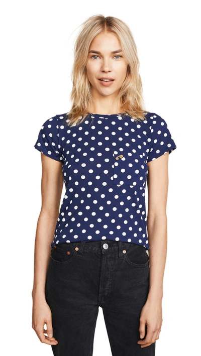 Shop Pam & Gela Polka Dot Tee In Peacoat