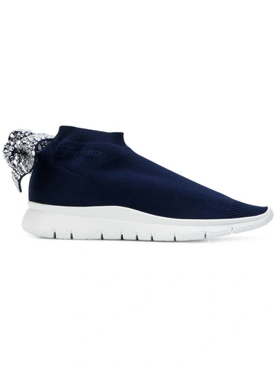 Shop Joshua Sanders Embellished Bow Sneakers - Blue
