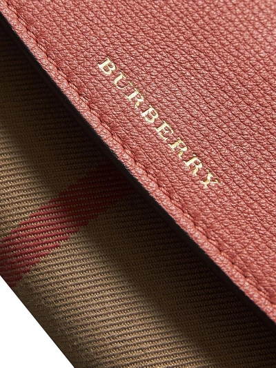 Shop Burberry House Check And Leather Continental Wallet - Red