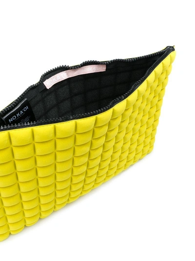 Shop No Ka'oi Chocolate Bar Quilted Clutch In Yellow