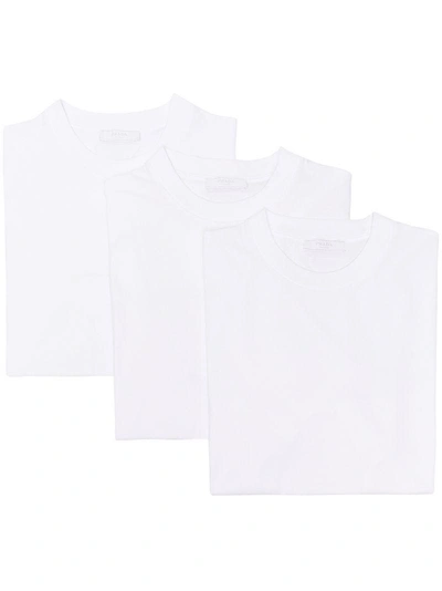 Shop Prada White 3-pack Jersey T-shirts
