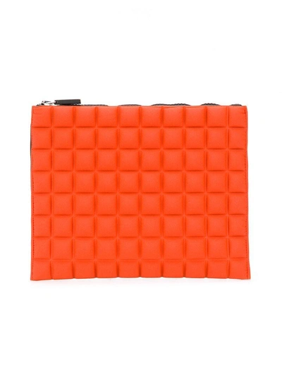 Shop No Ka'oi Chocolate Bar Quilted Clutch In Orange