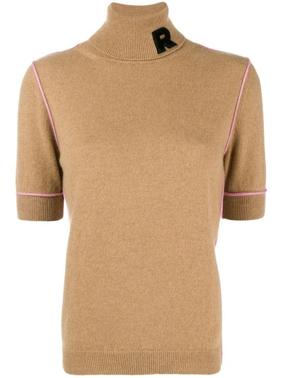 Shop Rochas Roll Neck Sweater In Nude & Neutrals