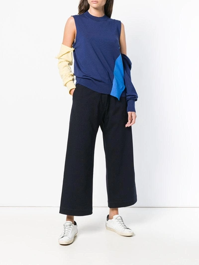 Shop Studio Nicholson Wide Leg Trousers In Blue