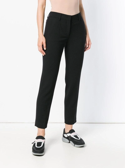 Shop Prada Tailored Cropped Trousers - Black
