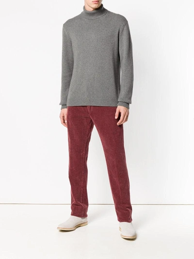 Shop Massimo Alba Cashmere Turtleneck Sweater In Grey
