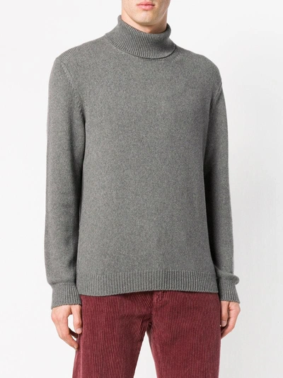 Shop Massimo Alba Cashmere Turtleneck Sweater In Grey