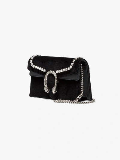 Shop Gucci Dionysus Super Mini Bag With Crystals In Black