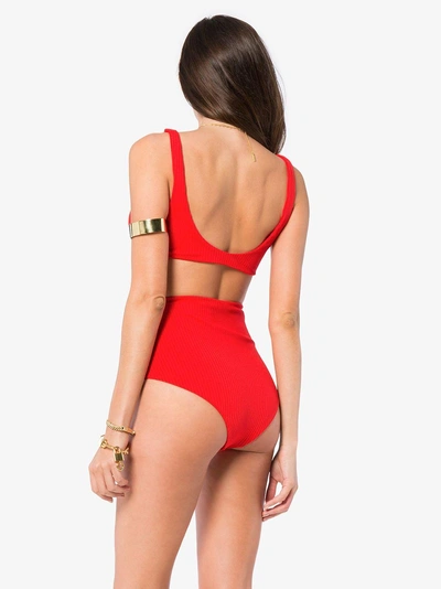 Shop Mara Hoffman Gerippter Bikini In Red