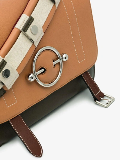 Shop Jw Anderson Nude, Brown And Green Disc Leather Satchel Bag