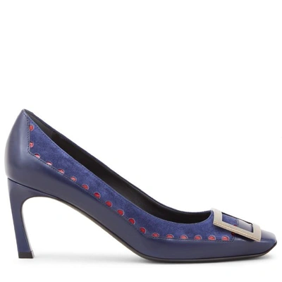 Shop Roger Vivier Trompette Perfo Graphic Pumps In Blue, Red