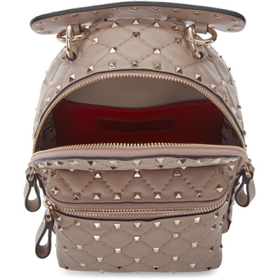 Shop Valentino Pink  Garavani Spike Backpack In P45 Poudre