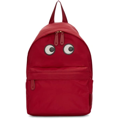 Shop Anya Hindmarch Red Nylon Eyes Backpack In 003 Red