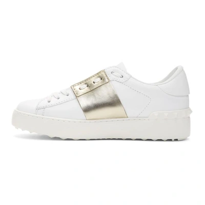 Shop Valentino White And Gold  Garavani Open Sneakers In L71 Gold