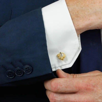 Lee Renee Black Diamond Rose Halo Cufflinks Silver