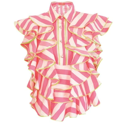 Shop Supersweet X Moumi Manooshby Shirt Neon Stripe