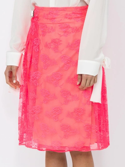 Shop Christopher Kane Neon Pink Lace Kilt