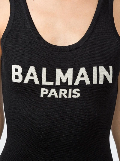 Shop Balmain Logo Intarsia Bodysuit
