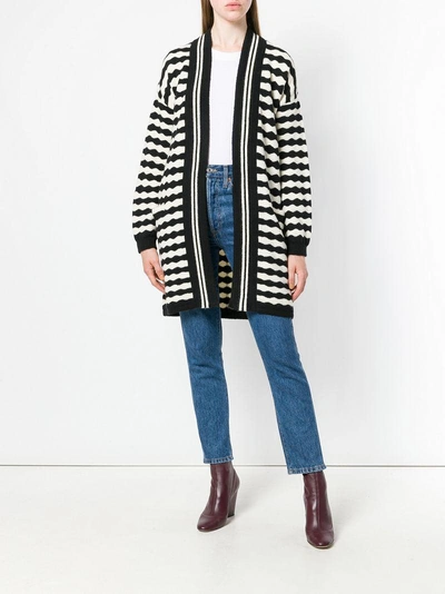 Shop Essentiel Antwerp Striped Draped Cardigan - White