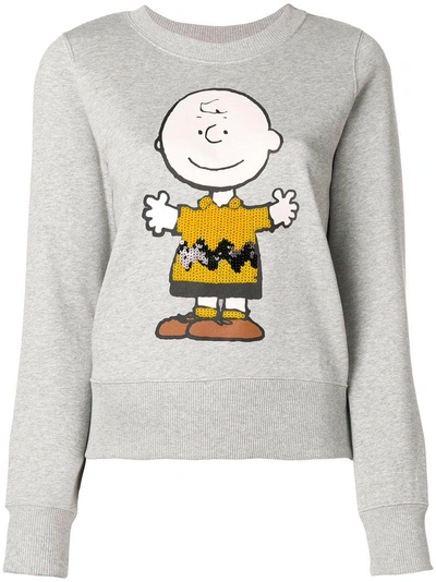 Shop Essentiel Antwerp X Peanuts Graphic Print Sweatshirt In Grey