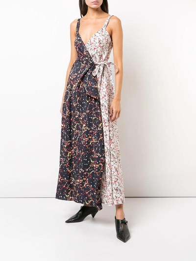 Shop Rosie Assoulin Printed Maxi Wrap Dress - Blue