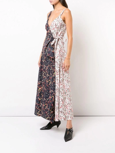 Shop Rosie Assoulin Printed Maxi Wrap Dress - Blue