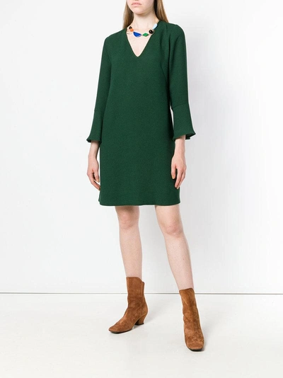 Shop Essentiel Antwerp Long-sleeve Fitted Dress - Green