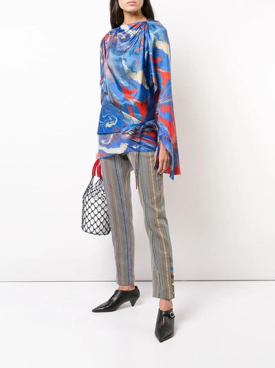 Shop Rosie Assoulin Rainbow Stripe Skinny Trousers