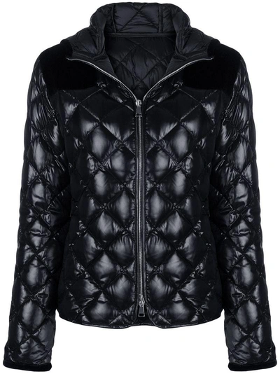 Shop Moncler Diamond Quilted Puffer Jacket - Black