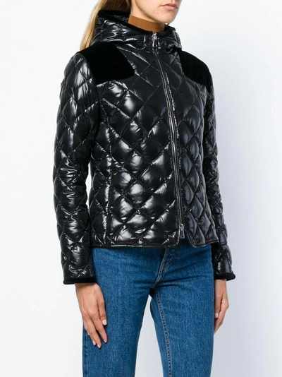 Shop Moncler Diamond Quilted Puffer Jacket - Black