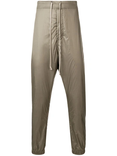 Shop Rick Owens Drawstring Nylon Track Pants - Grey